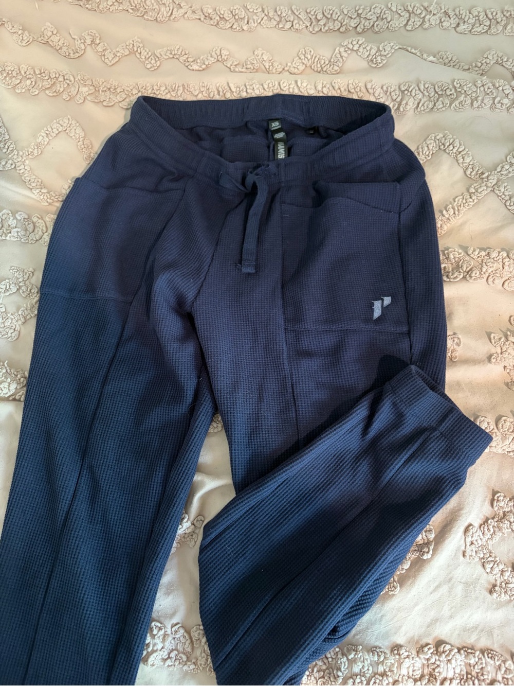 Athletic Navy Track Joggers with Drawstring Waist
